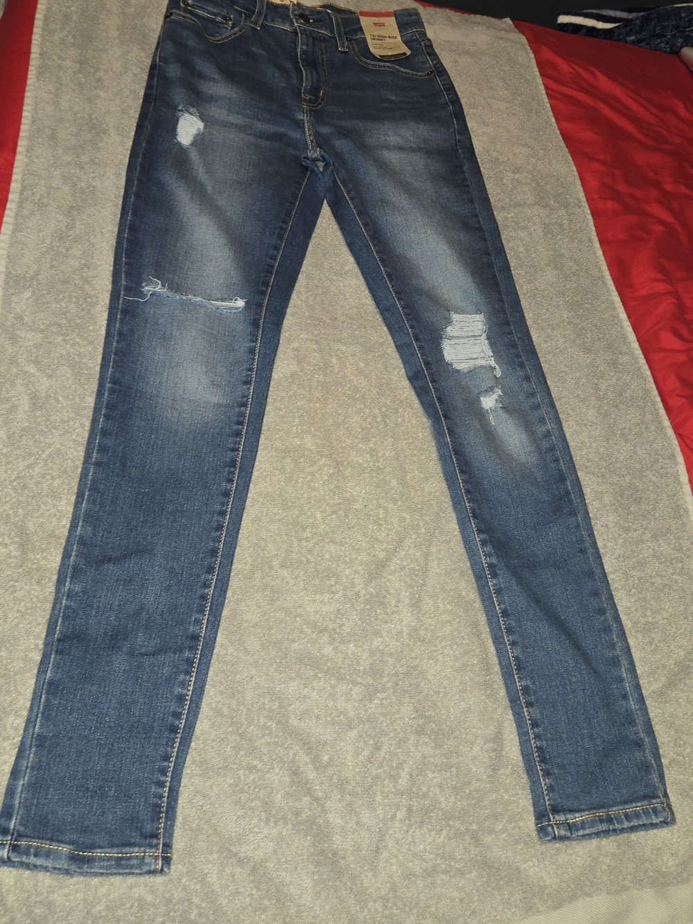 Levi's Blue Distressed Skinny Jeans